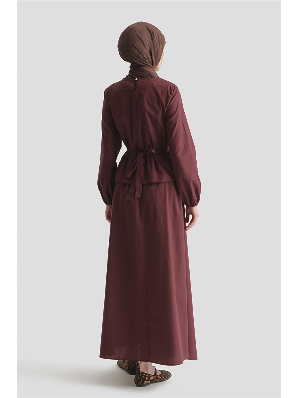 Bağlama Detaylı Takım Bordo-4