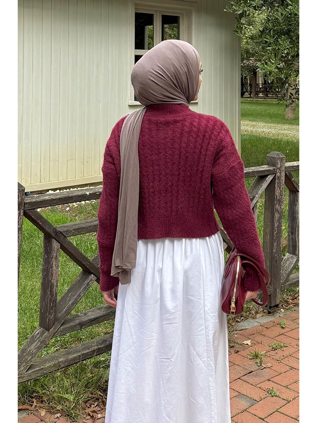 Crop Triko Kazak Bordo-3