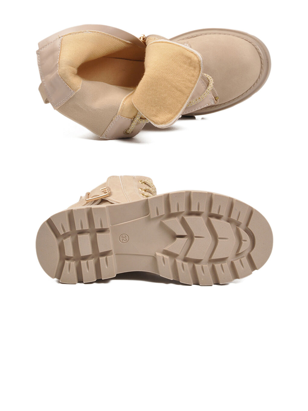 Bej İçi Polarlı Kaymaz Kız Çocuk Bot Aleda F-4