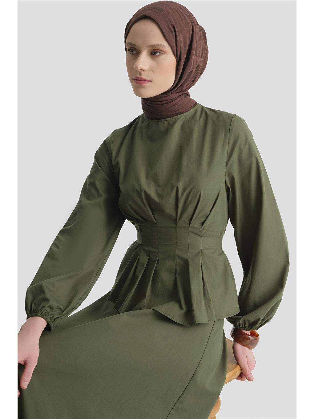 Bağlama Detaylı Takım Haki-3