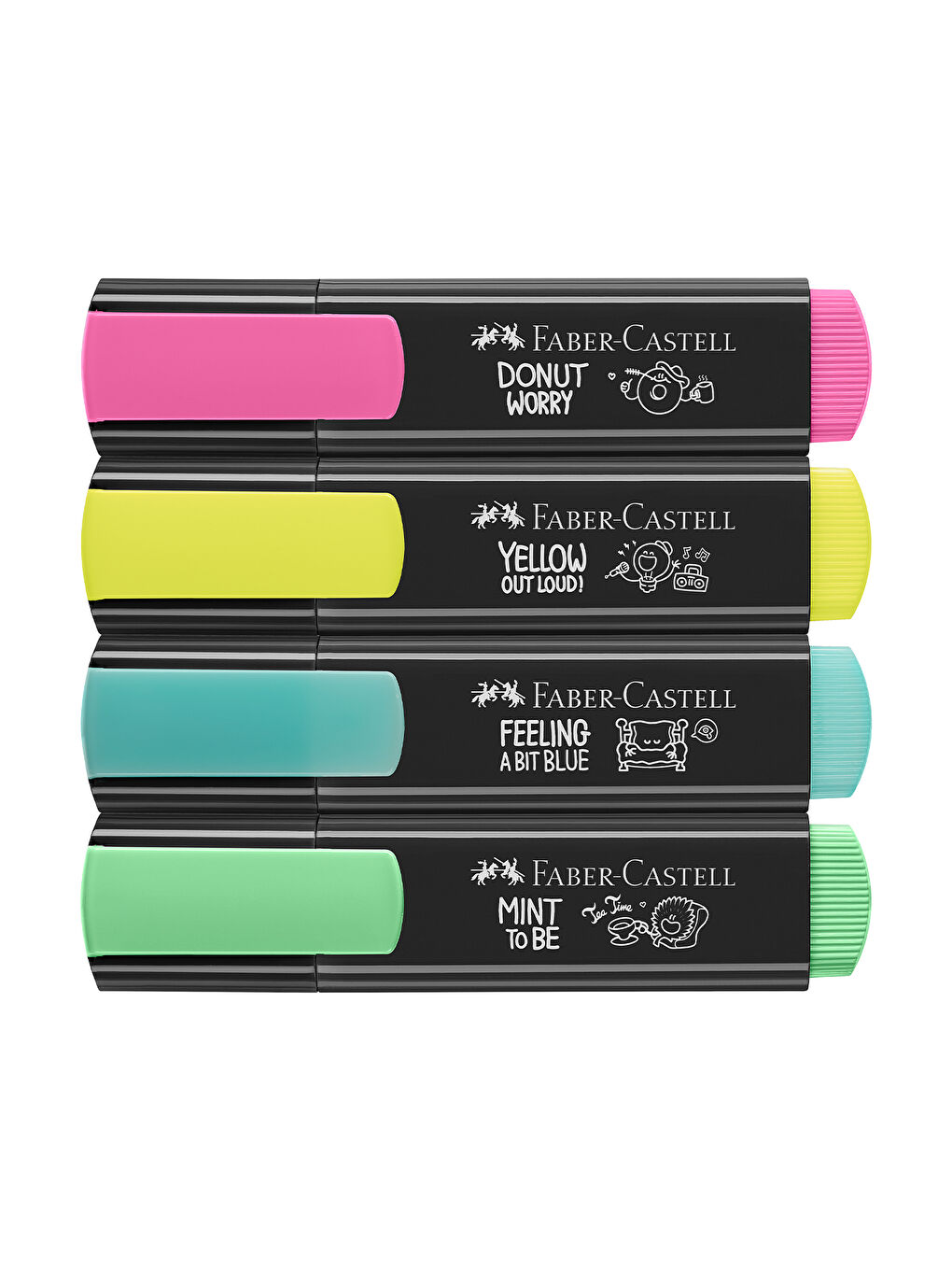 Fosforlu Kalem Seti 4’lü, Şeffaf Gövde, 7 Farklı Renk, Yeniden Doldurulabilir-1