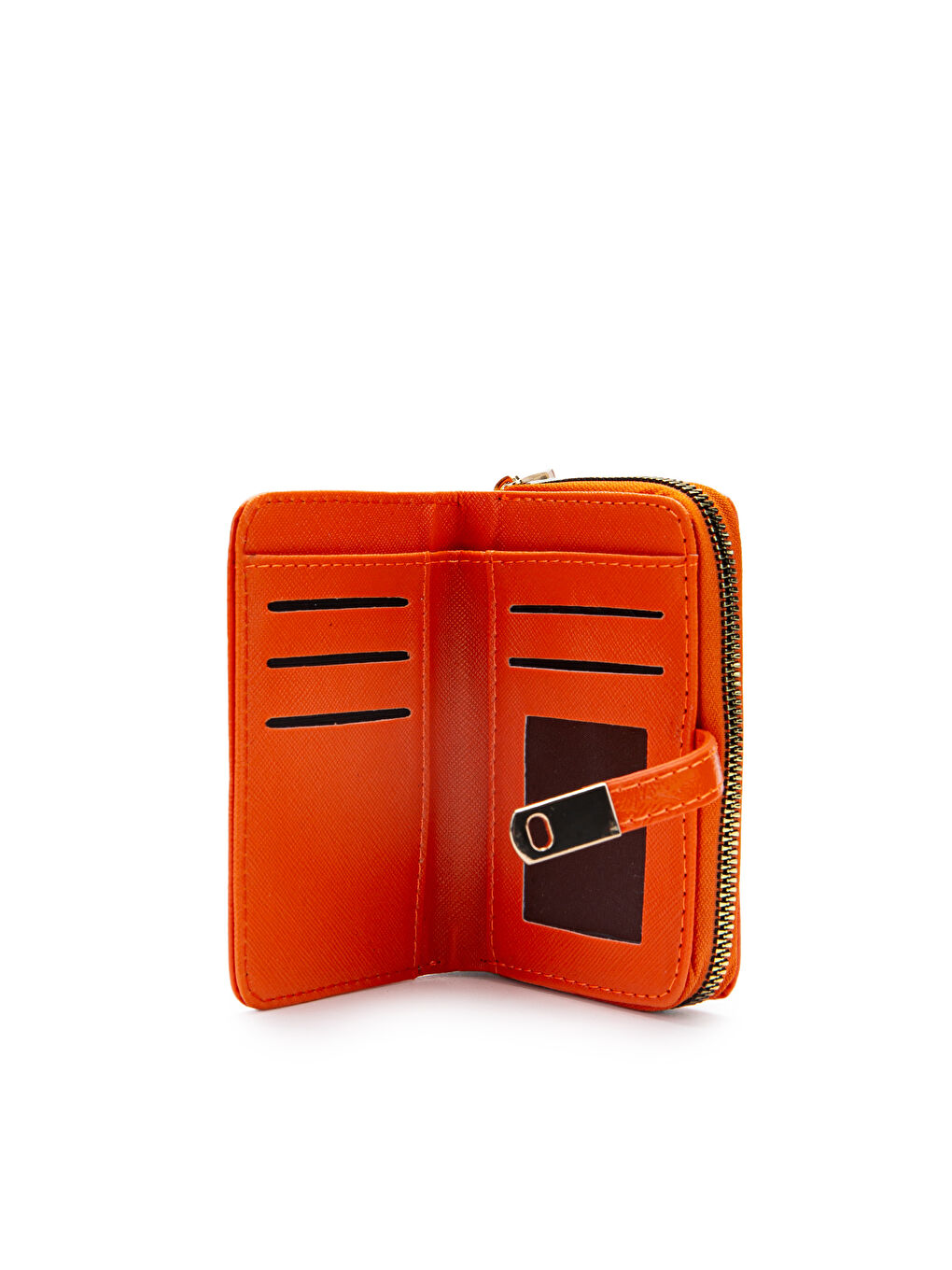 Rugan Suni Deri Kadın Cüzdan Turuncu MN107-2