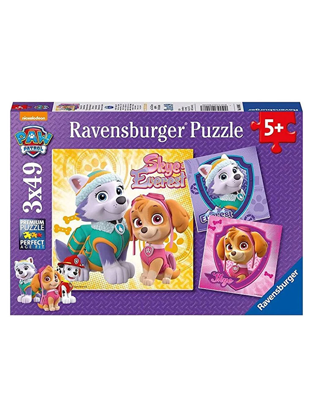 Ravensburger Renksiz Puzzle 3 x 49 Parça PP Skye 080083