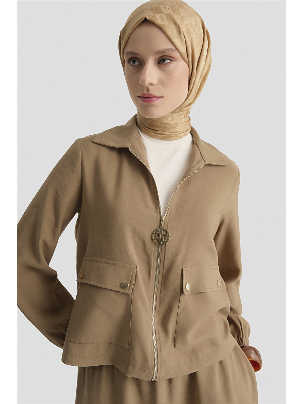 Bej Basic Ceketli Takım Vizon-2