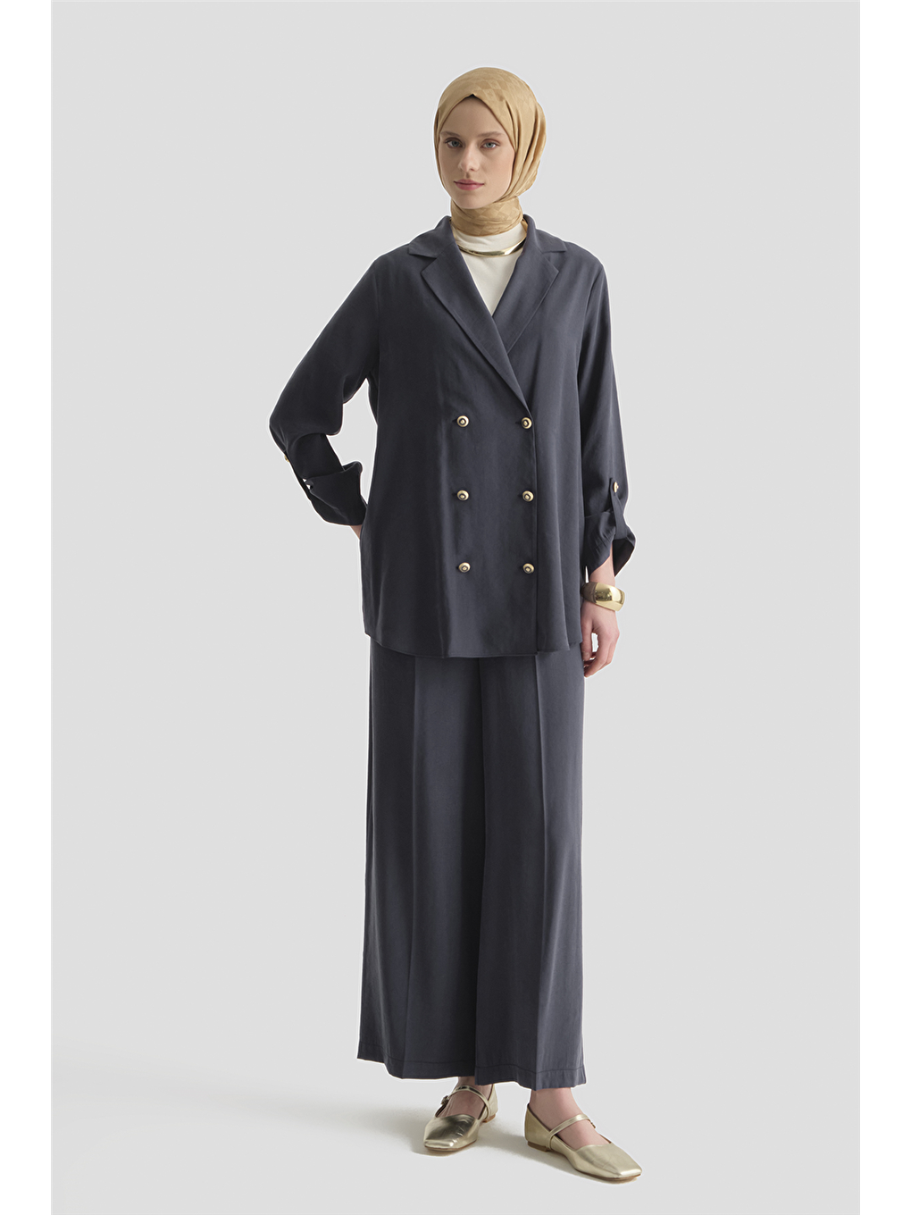 Kupra Ceketli Takım İndigo-2