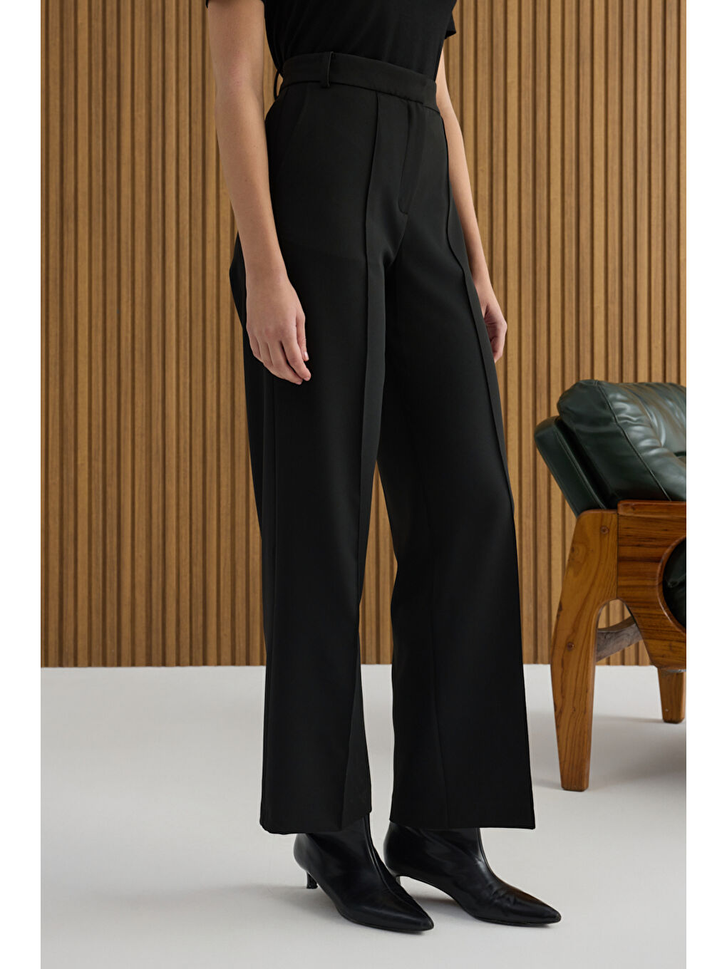 Siyah Dokuma Pantolon-3