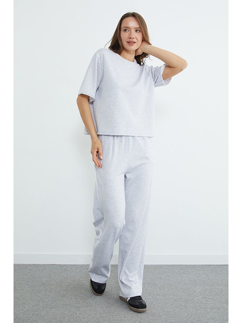 Gri Biyeli Bisiklet Yaka Modal 2 Li Takım-2