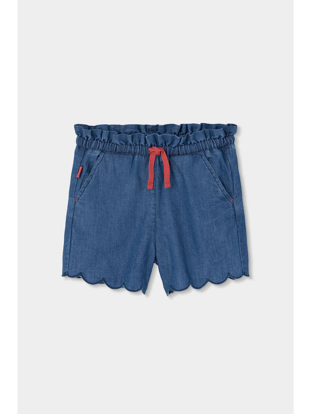 Beli Lastikli Denim Şort 2-6 Yaş Mavi