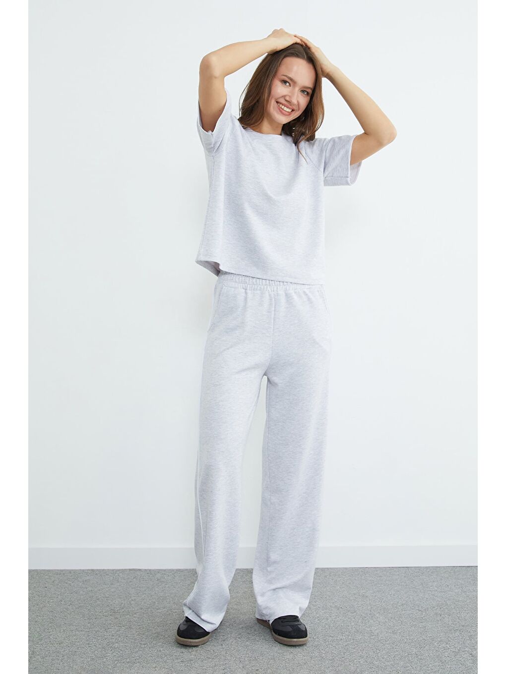 Gri Biyeli Bisiklet Yaka Modal 2 Li Takım-3