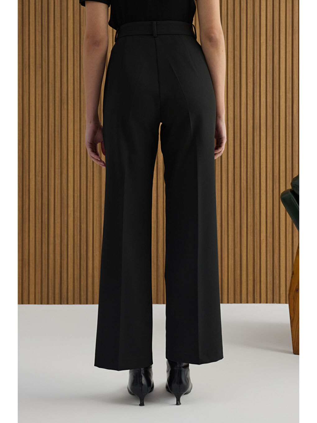 Siyah Dokuma Pantolon-5