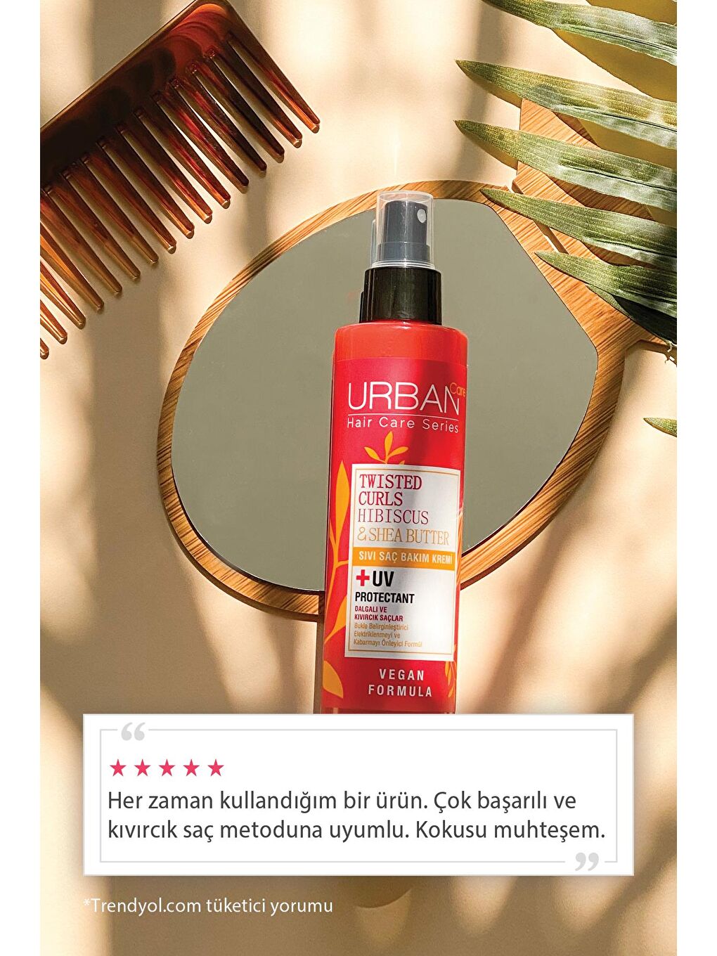 Urban Care Hibiscus&Shea Butter Kıvırcık ve Dalgalı Saçlara Özel Sıvı Saç Bakım Kremi-Vegan-200 ML - 5