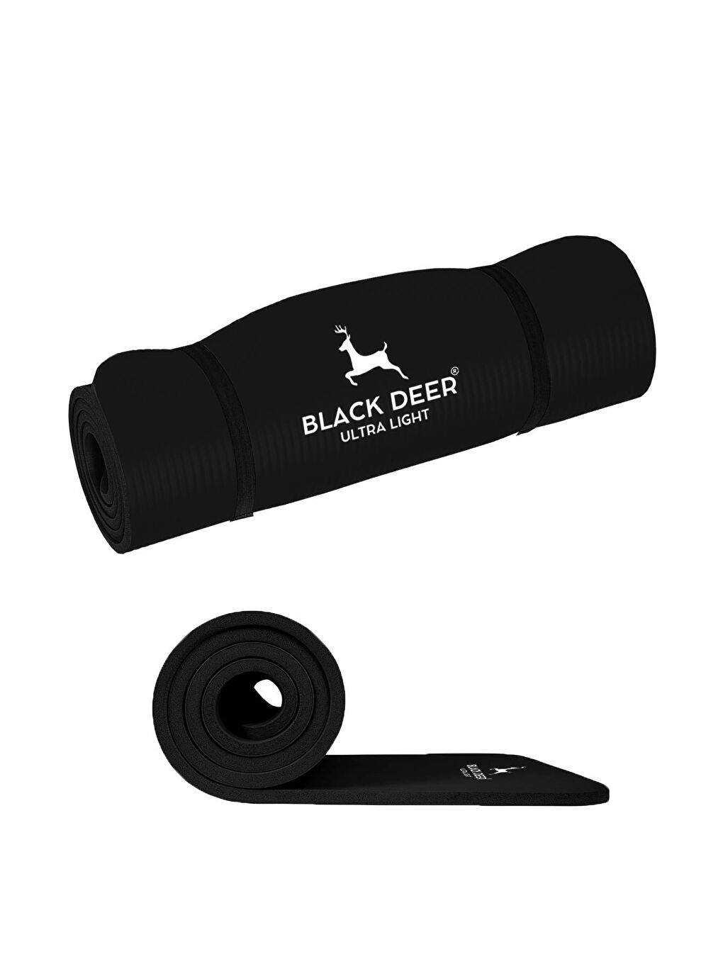 Black Deer Siyah Ultra Light Pilates Yoga Kamp Matı Egzersiz Minderi Kaymaz Taban 180x55 cm 10 mm