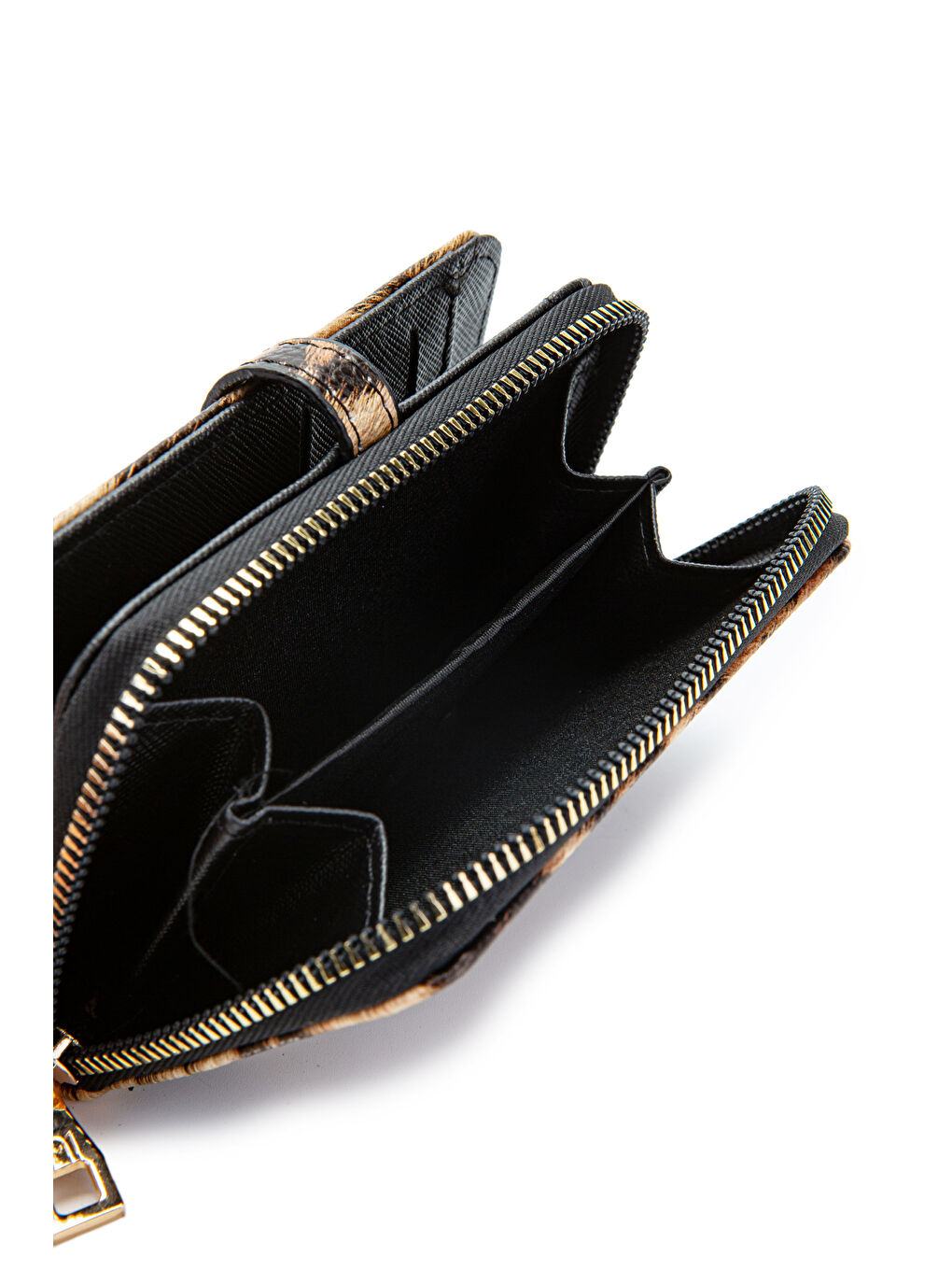 Kahverengi Rugan Suni Deri Kadın Cüzdan Leopar MN107-3