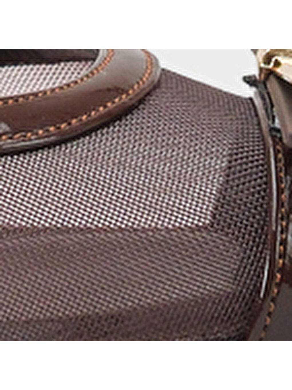 Kahverengi Joya Fileli Sivri Burunlu Orta Topuklu Arkası Açık Kadın Ayakkabı-6