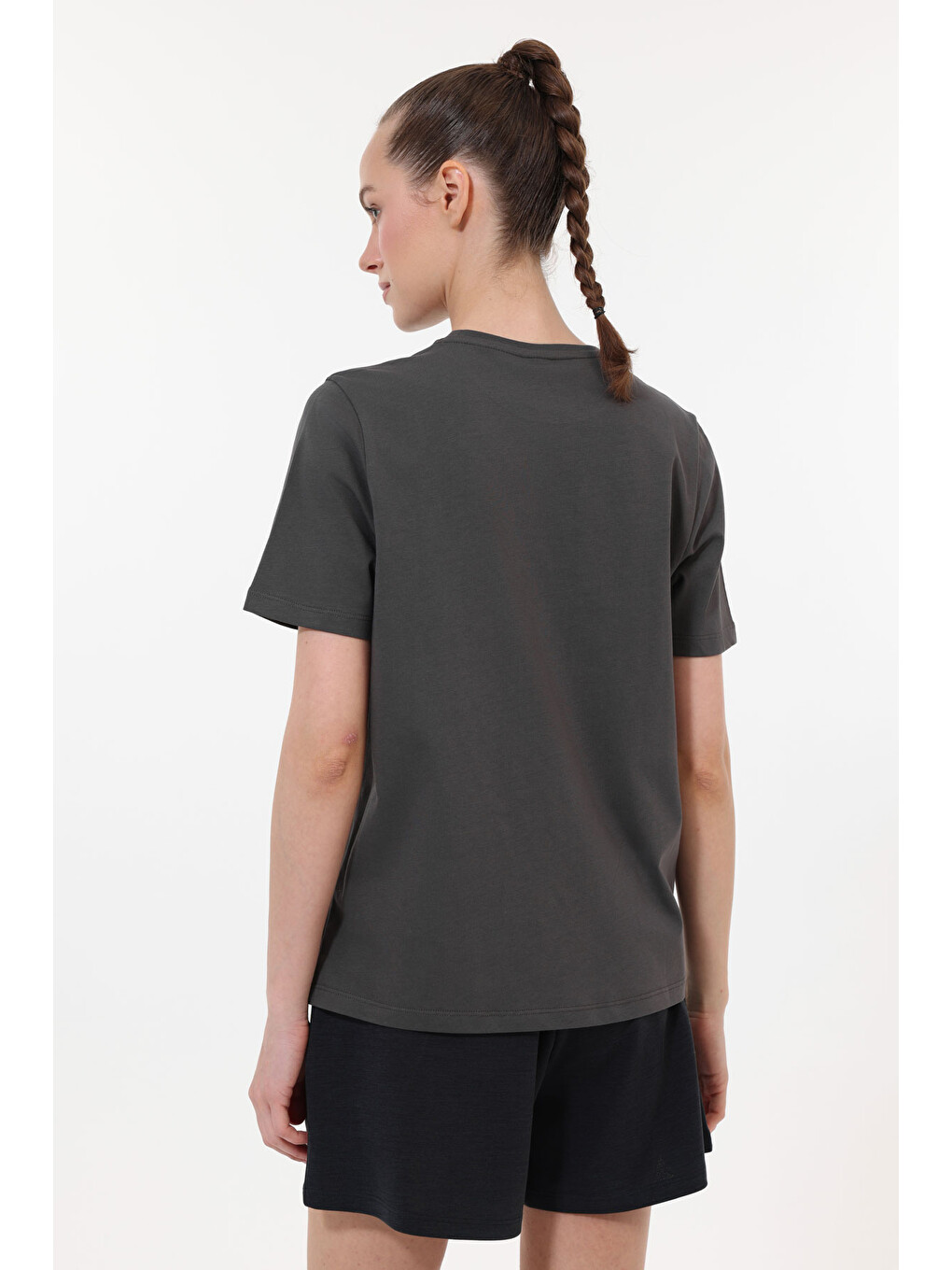 WL 11POWER Gri Kadın Kısa Kol T-Shirt-1