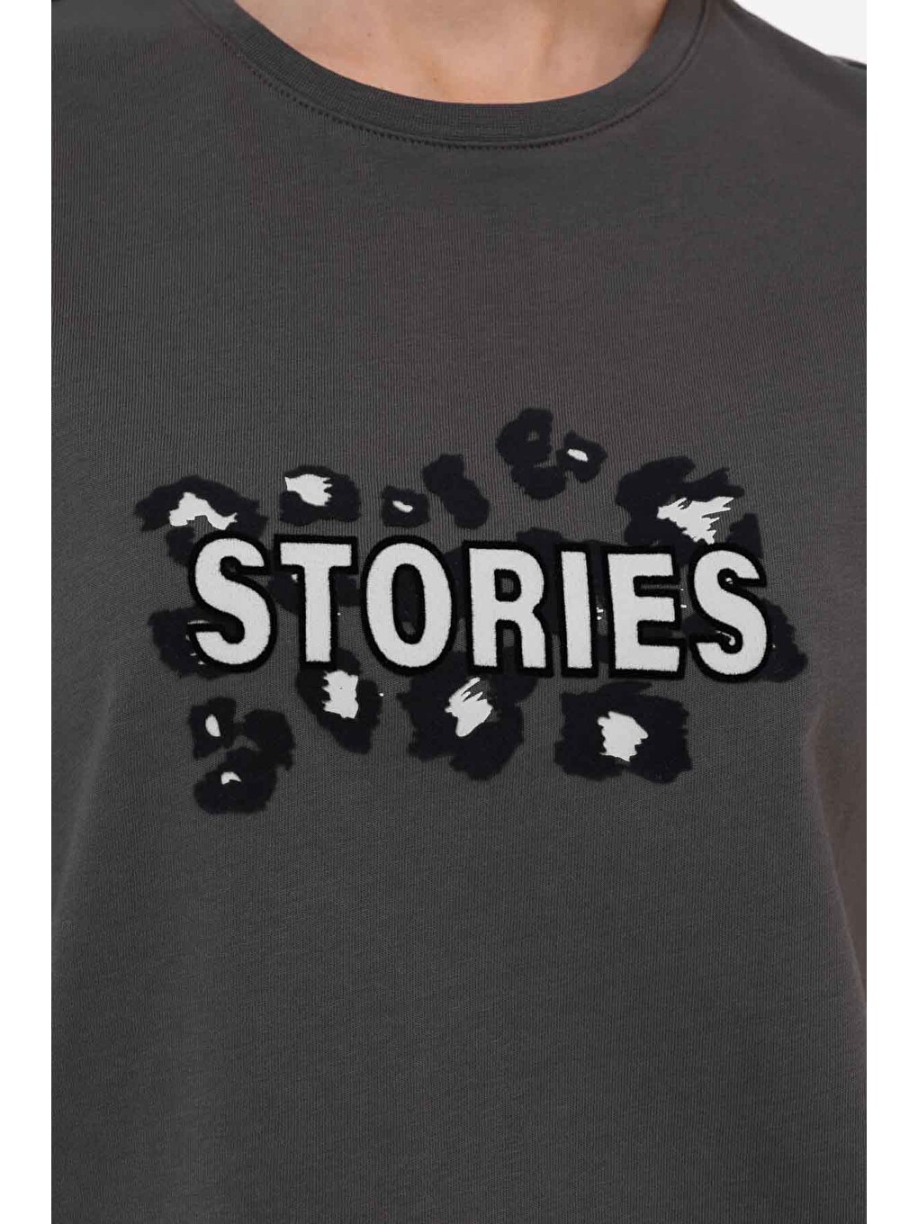 WL 11POWER Gri Kadın Kısa Kol T-Shirt-3