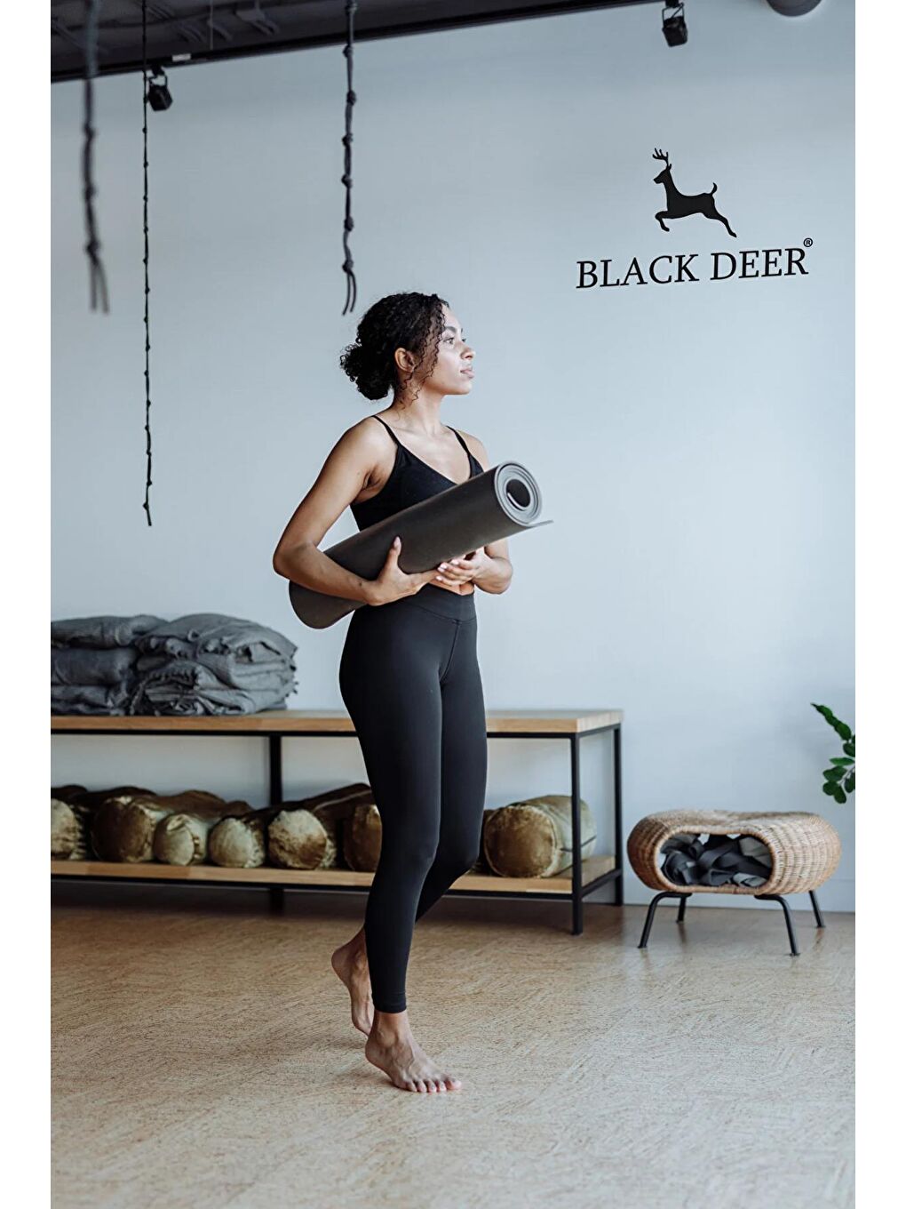 Black Deer Siyah Ultra Light Pilates Yoga Kamp Matı Egzersiz Minderi Kaymaz Taban 180x55 cm 10 mm - 6