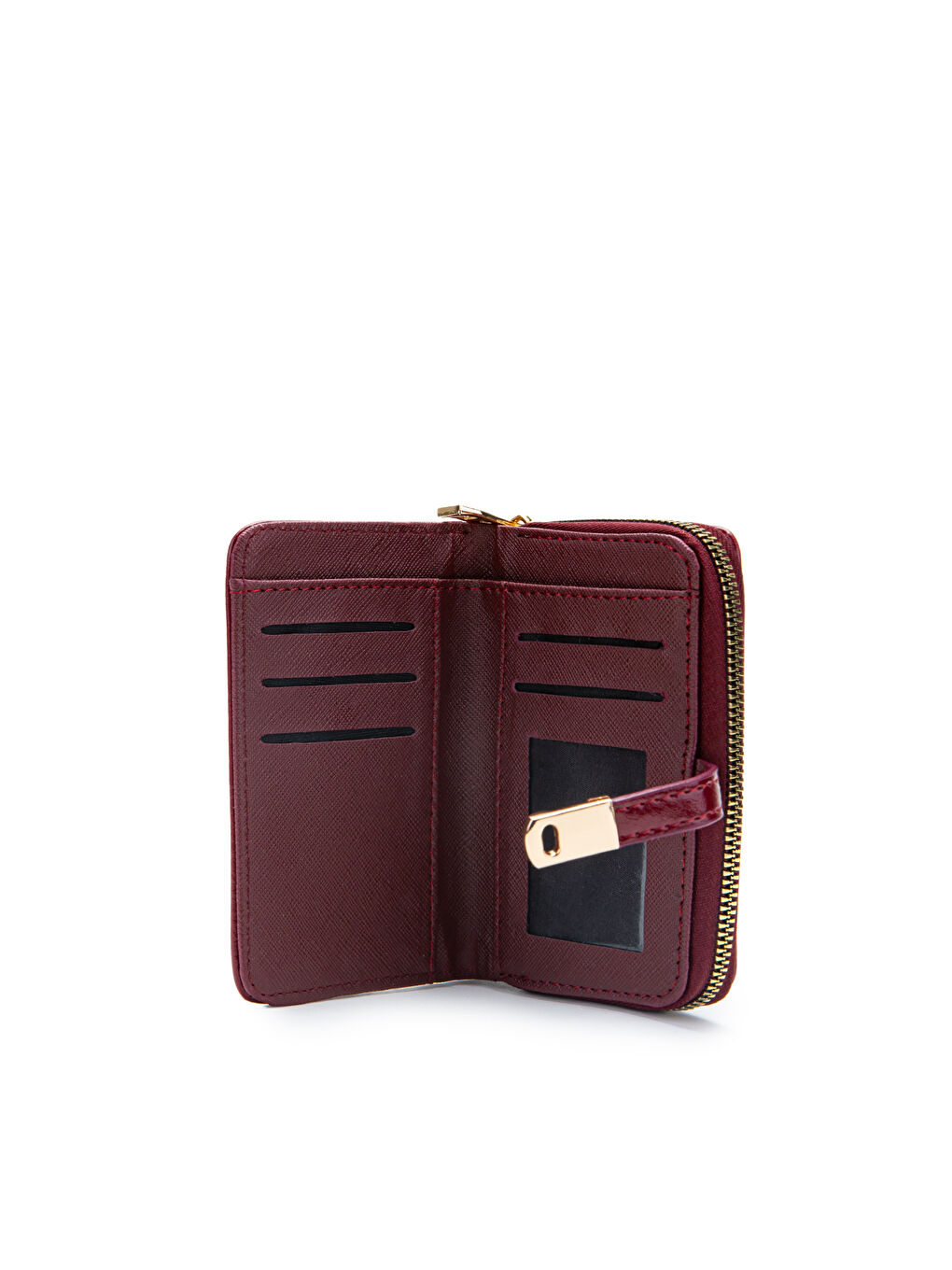 Rugan Suni Deri Kadın Cüzdan Bordo MN107-2