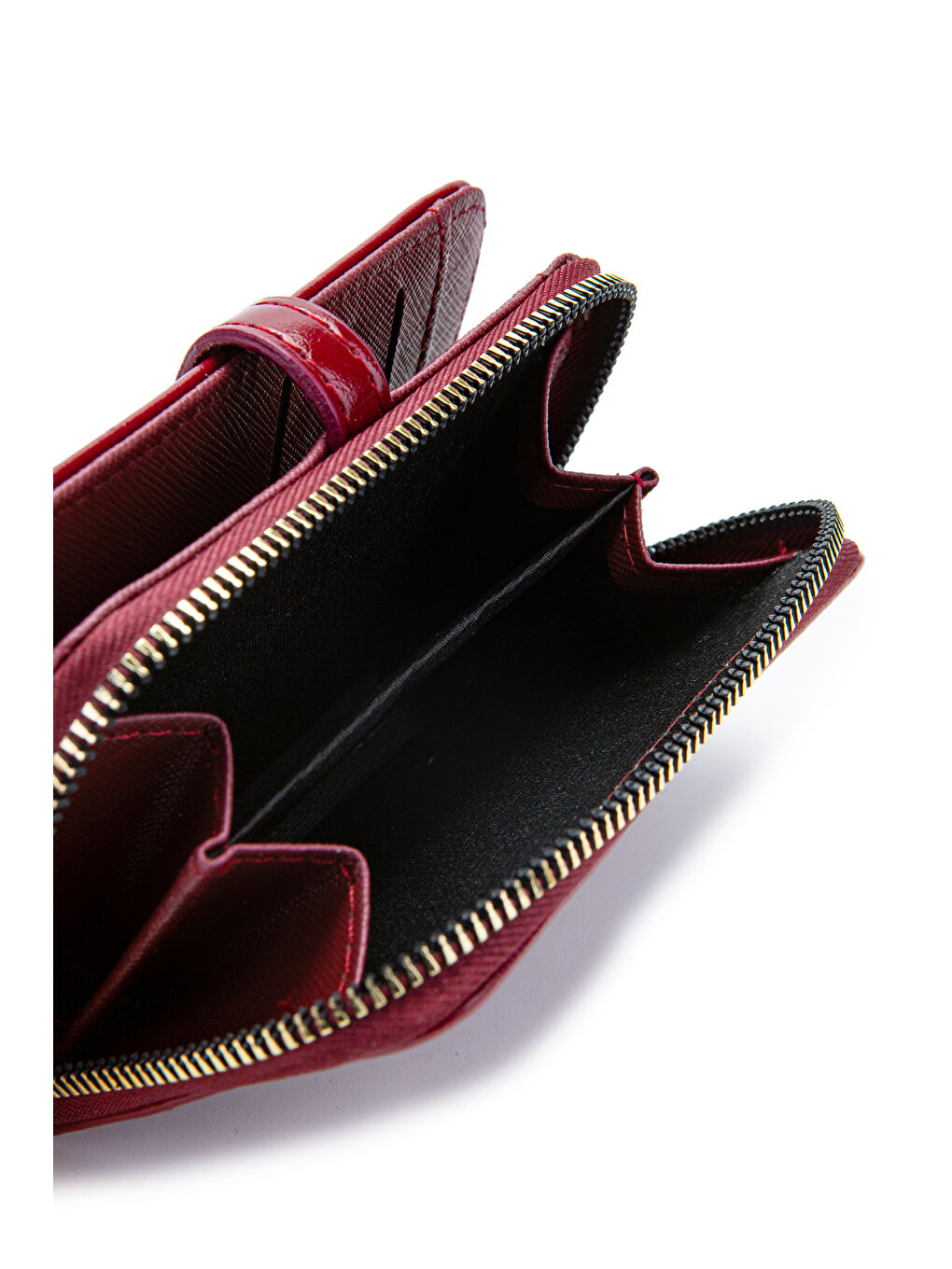 Rugan Suni Deri Kadın Cüzdan Bordo MN107-3