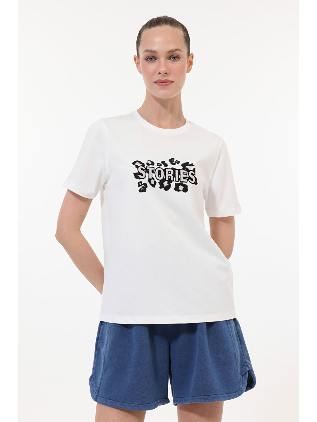 Bej WL 11POWER Ekru Kadın Kısa Kol T-Shirt