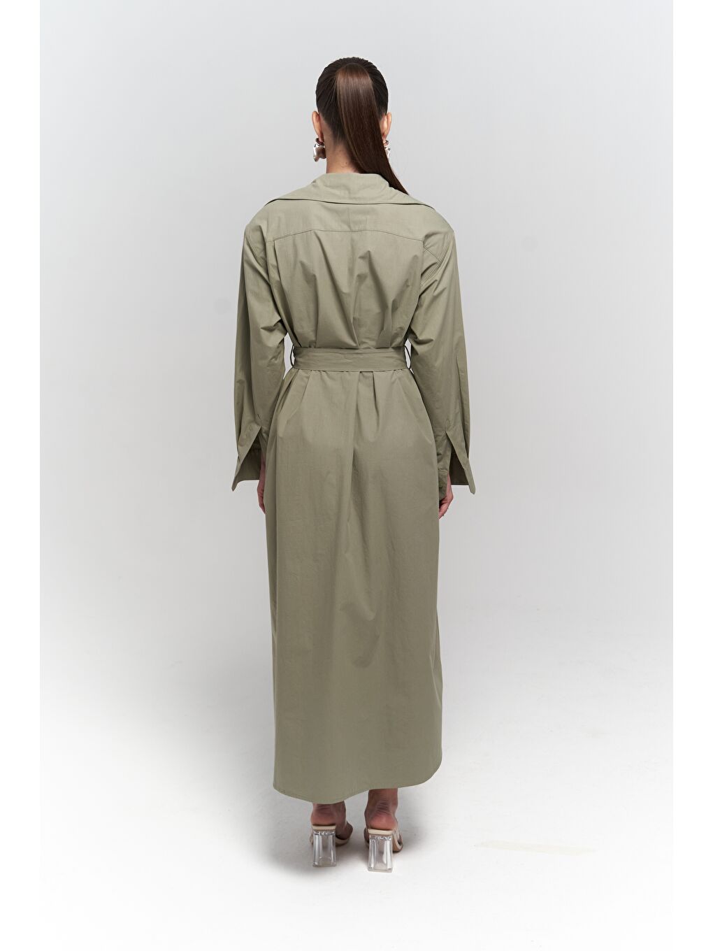 Belsay Trençkot Haki Elbise-3