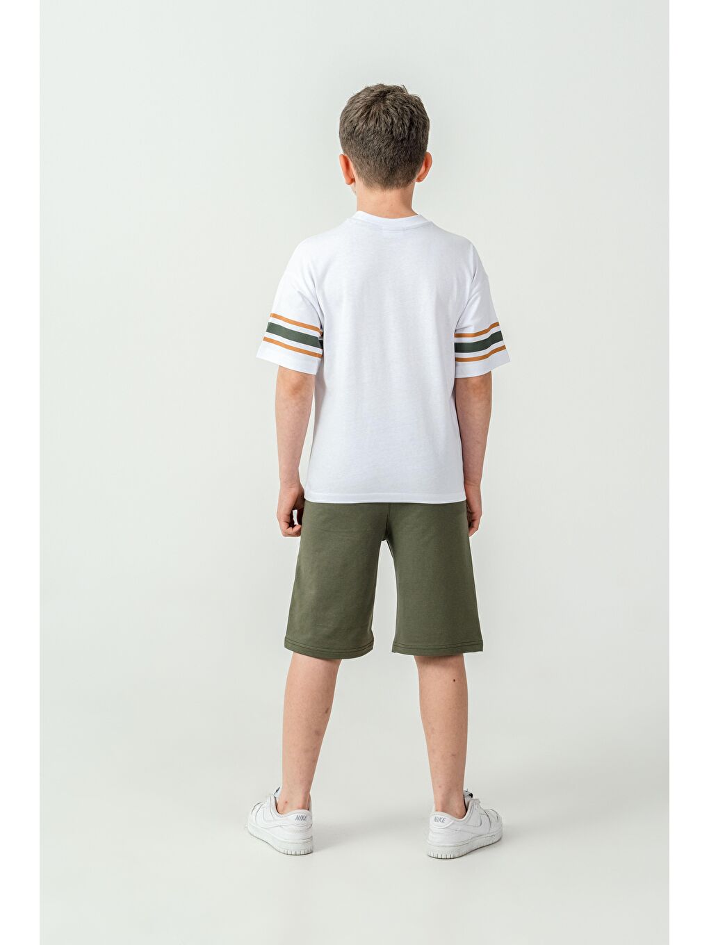 Haki Warrior Strenght Baskılı Erkek Çocuk Şort - Tişört Takımı-5