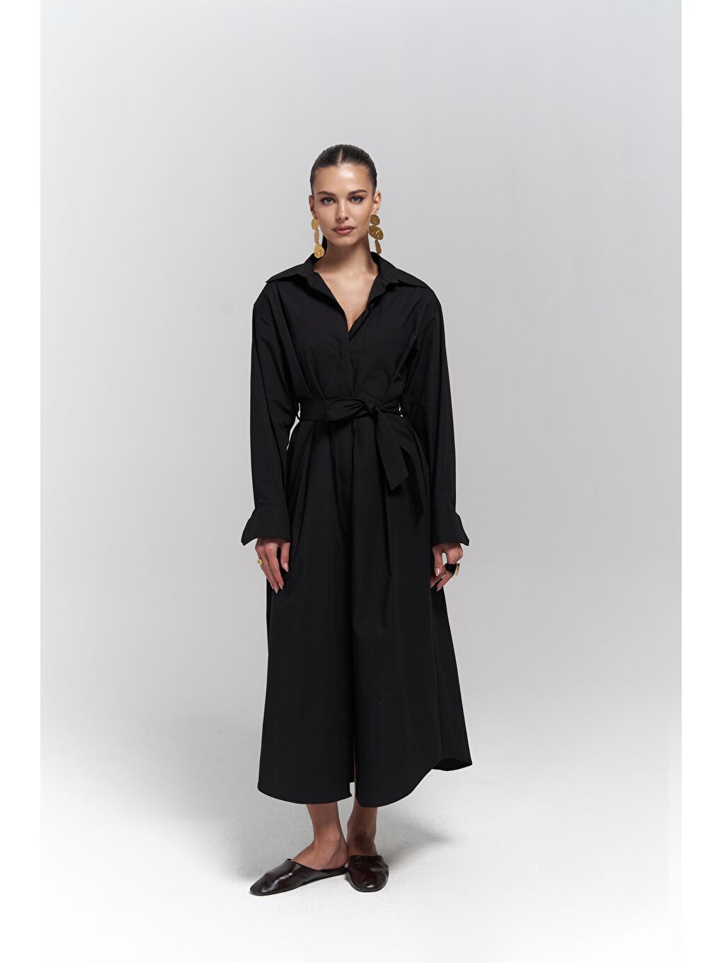 Belsay Trençkot Siyah Elbise-1