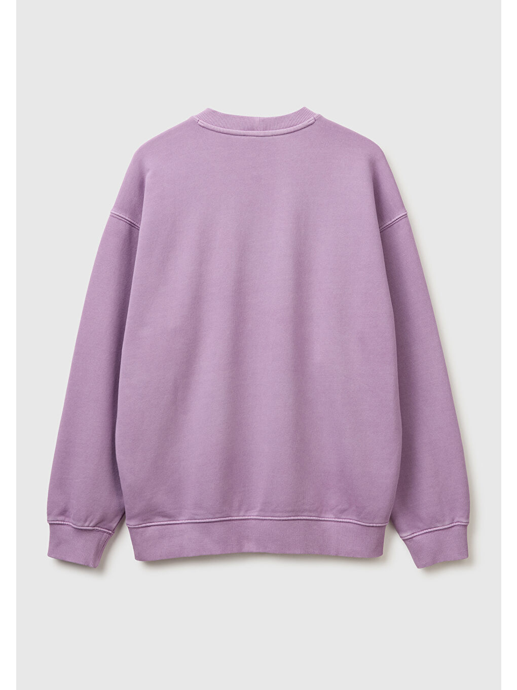 Erkek Mor  Pamuk Karışımlı Logo Detaylı Yuvarlak Yaka Sweatshirt-1