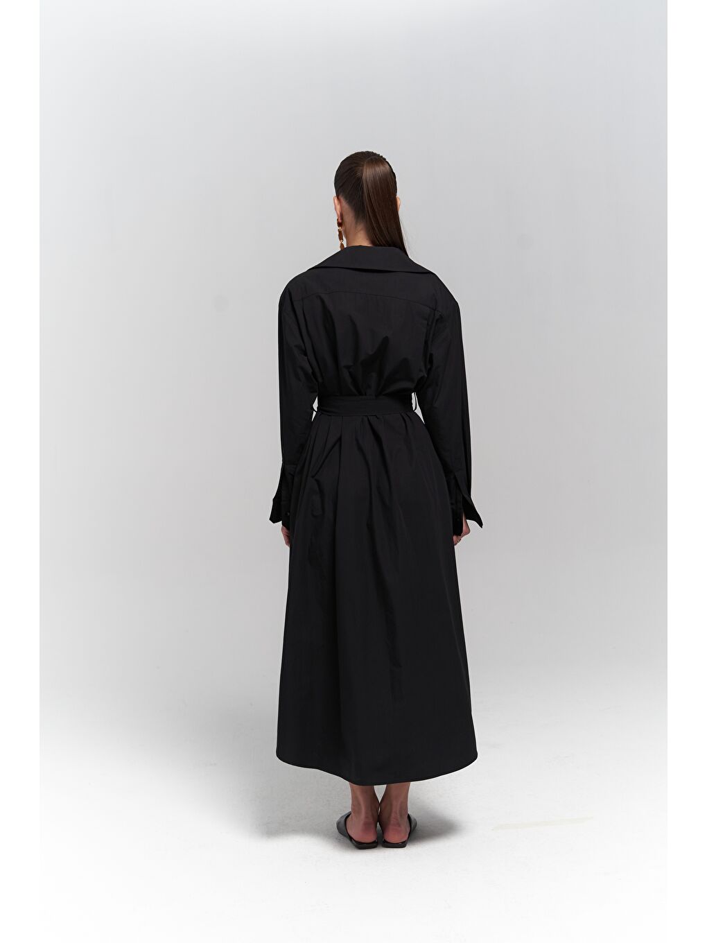 Belsay Trençkot Siyah Elbise-3