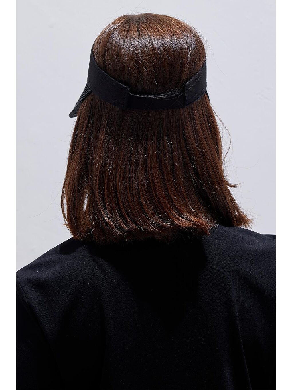 Hasır Ayarlanabilir Vizör Şapka Siyah-2