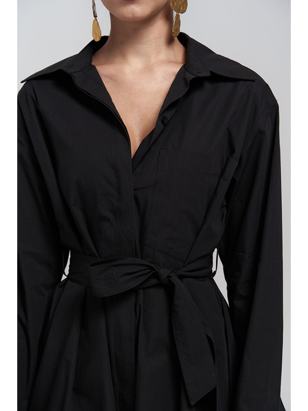 Belsay Trençkot Siyah Elbise-5