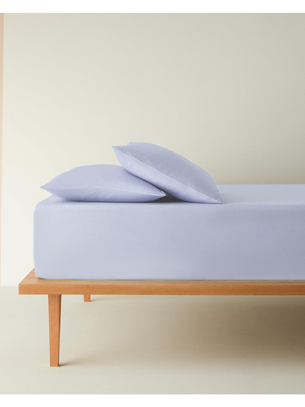 Plain Pamuk King Size Lastikli Çarşaf Tkm 180x200 cm Ortanca Mavi