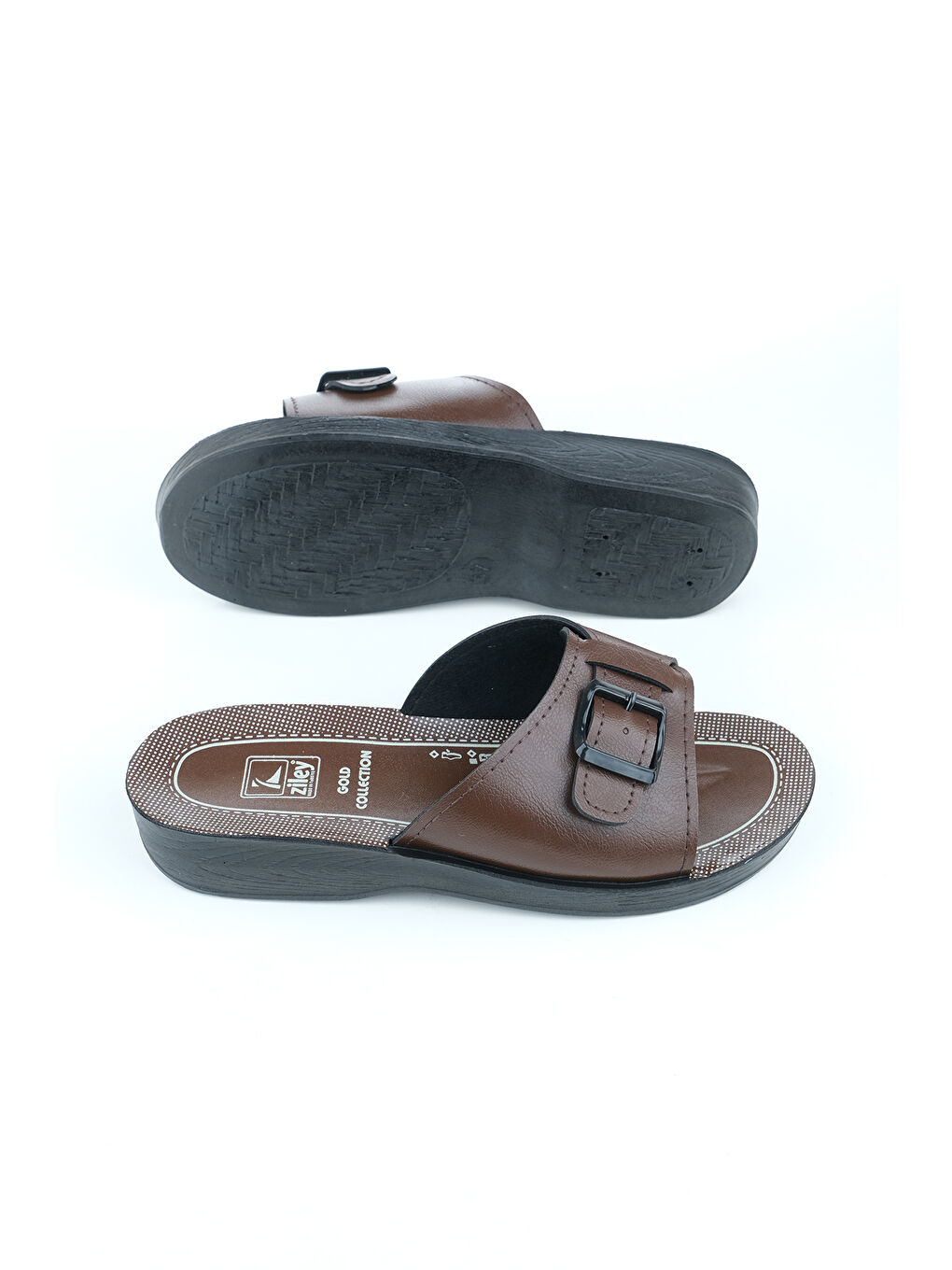 Kahverengi Yazlık Kadın Tek Toka Ayarlanabilir Günlük Terlik-4