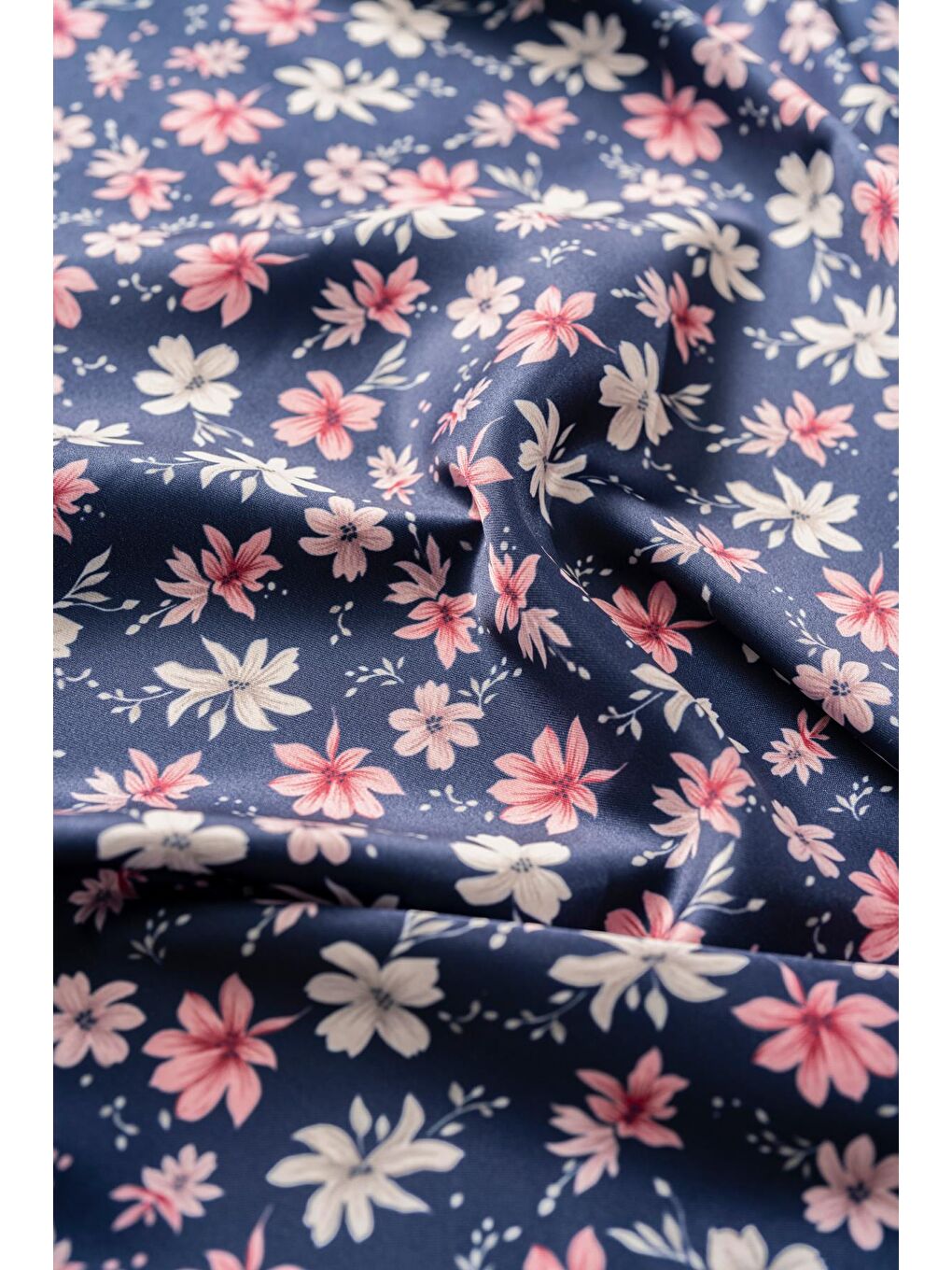 Lacivert Kadın Çiçek Desenli 55*55 cm Bandana & Fular-2