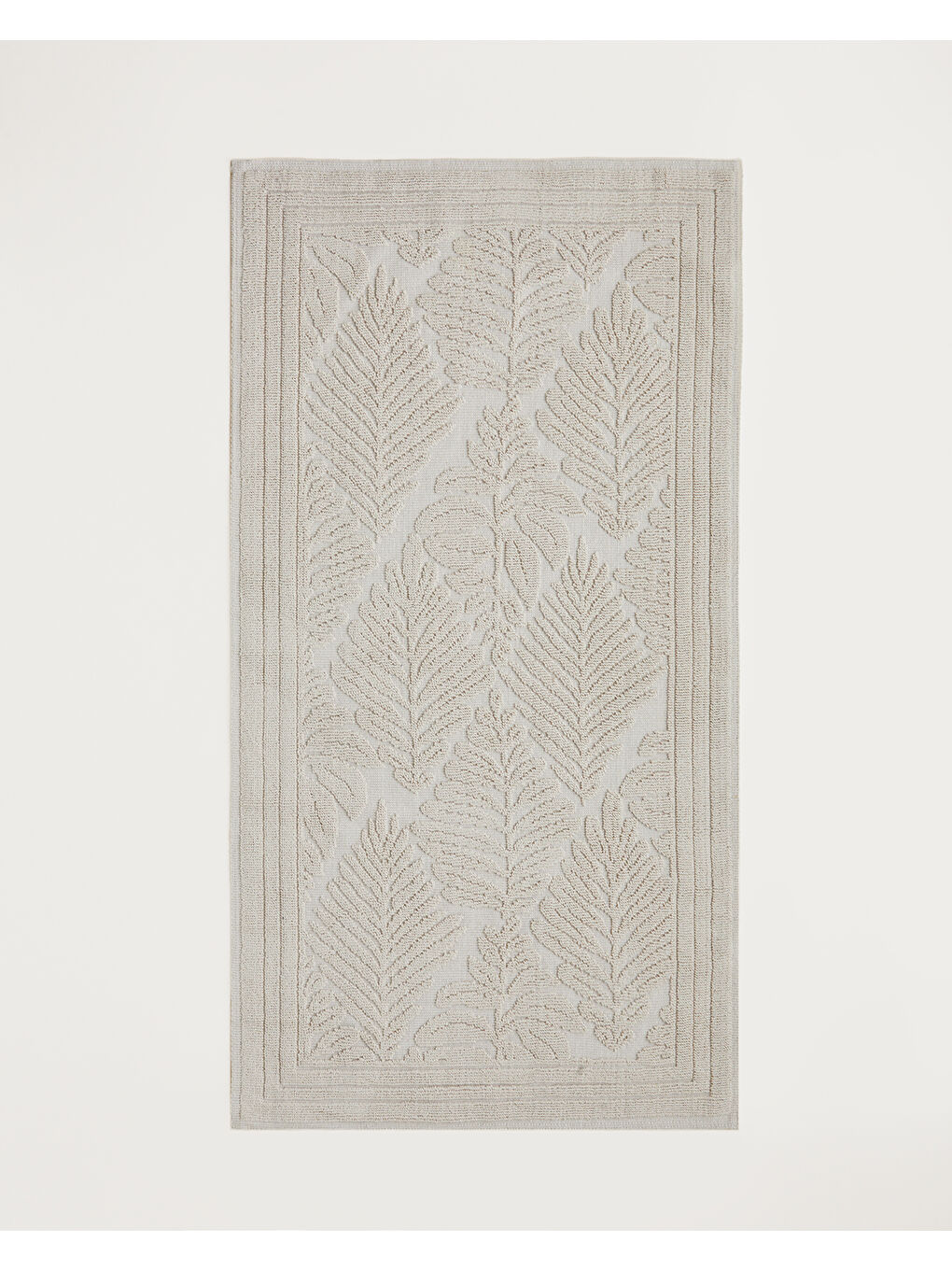 Ekru Leafy Pamuklu Bukle Kilim 80x150 cm Krem