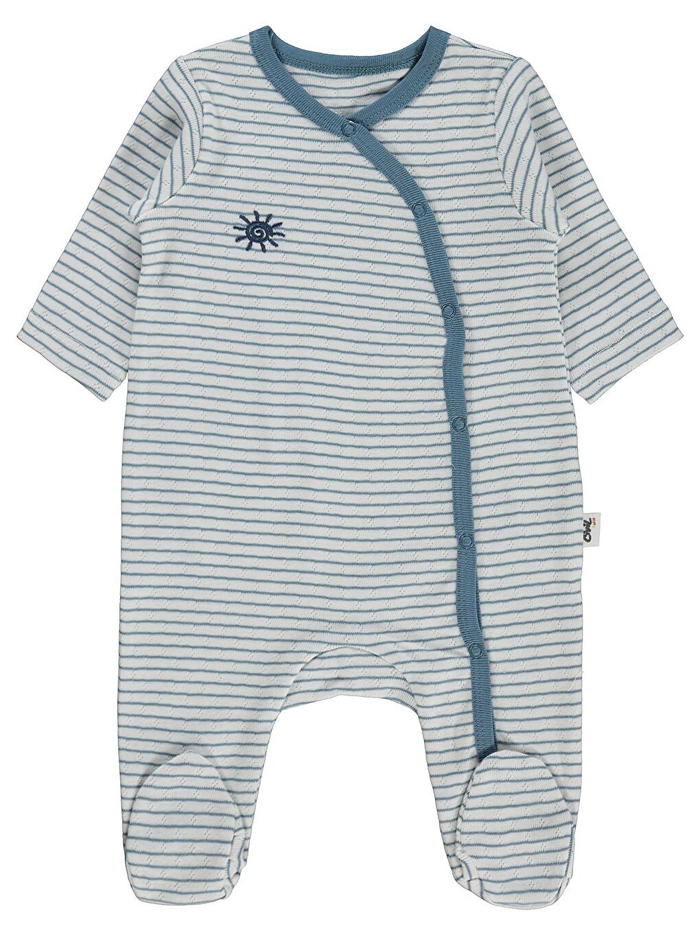 Baby Çizgili 1-9 Ay Tulum - Ekru