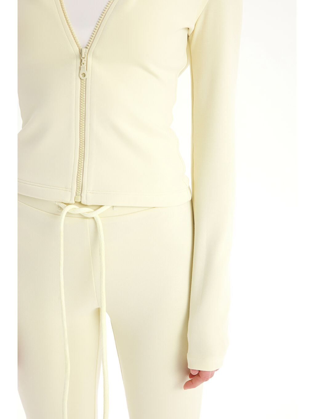 Miyon Bandana Detay Sarı Kapüşonlu Takım-6