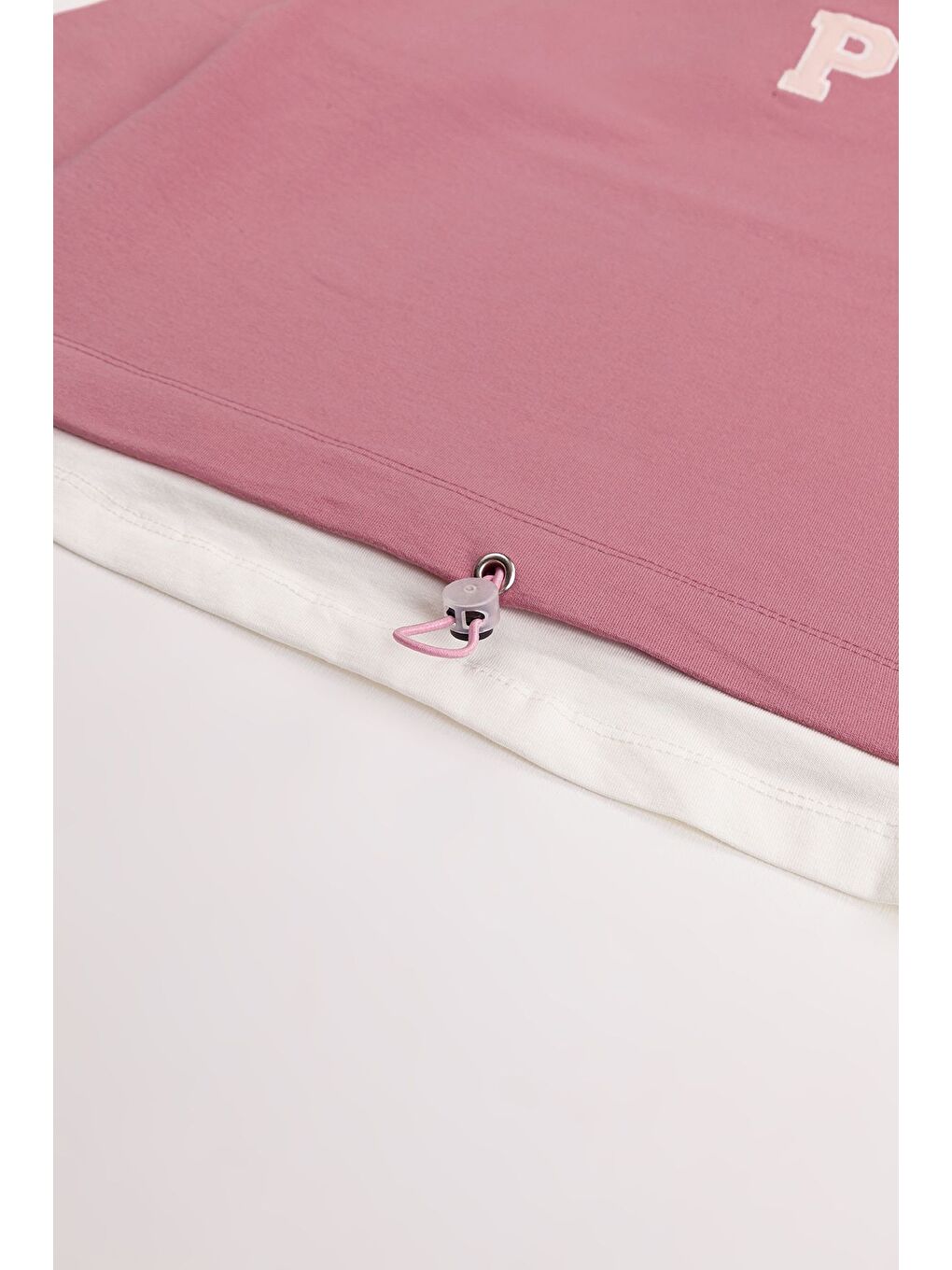 Pembe Kız Çocuk Orta Kalınlıkta P Nakışlı Kapüşonlu Sweatshirt-3