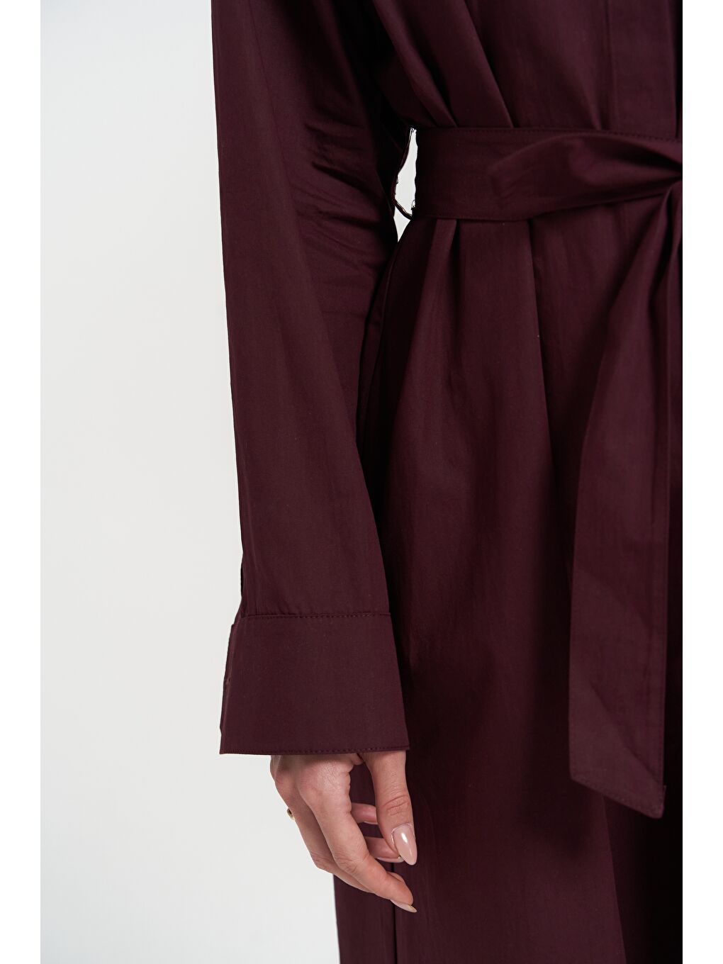 Belsay Trençkot Bordo Elbise-6