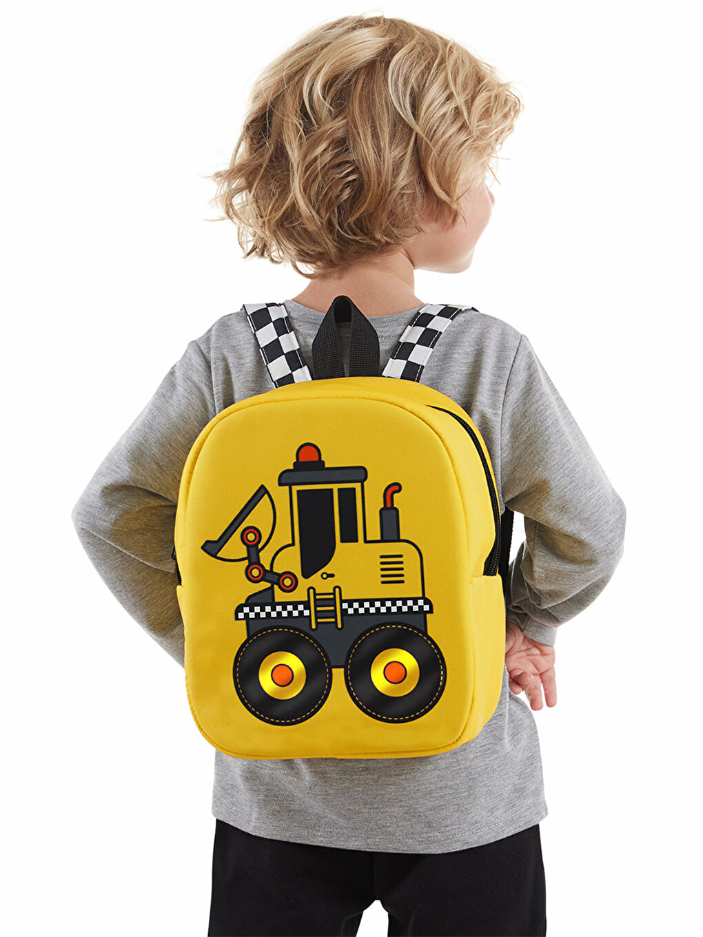 Denokids Sarı Buldozer Erkek Çocuk Okul Sırt Çantası - 1