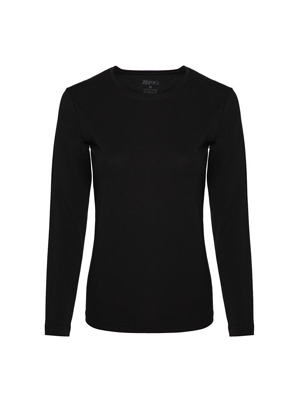 Bisiklet Yaka Uzun Kollu Kadın Pamuklu Elastanlı Siyah Fanila 2'li 6217S-1