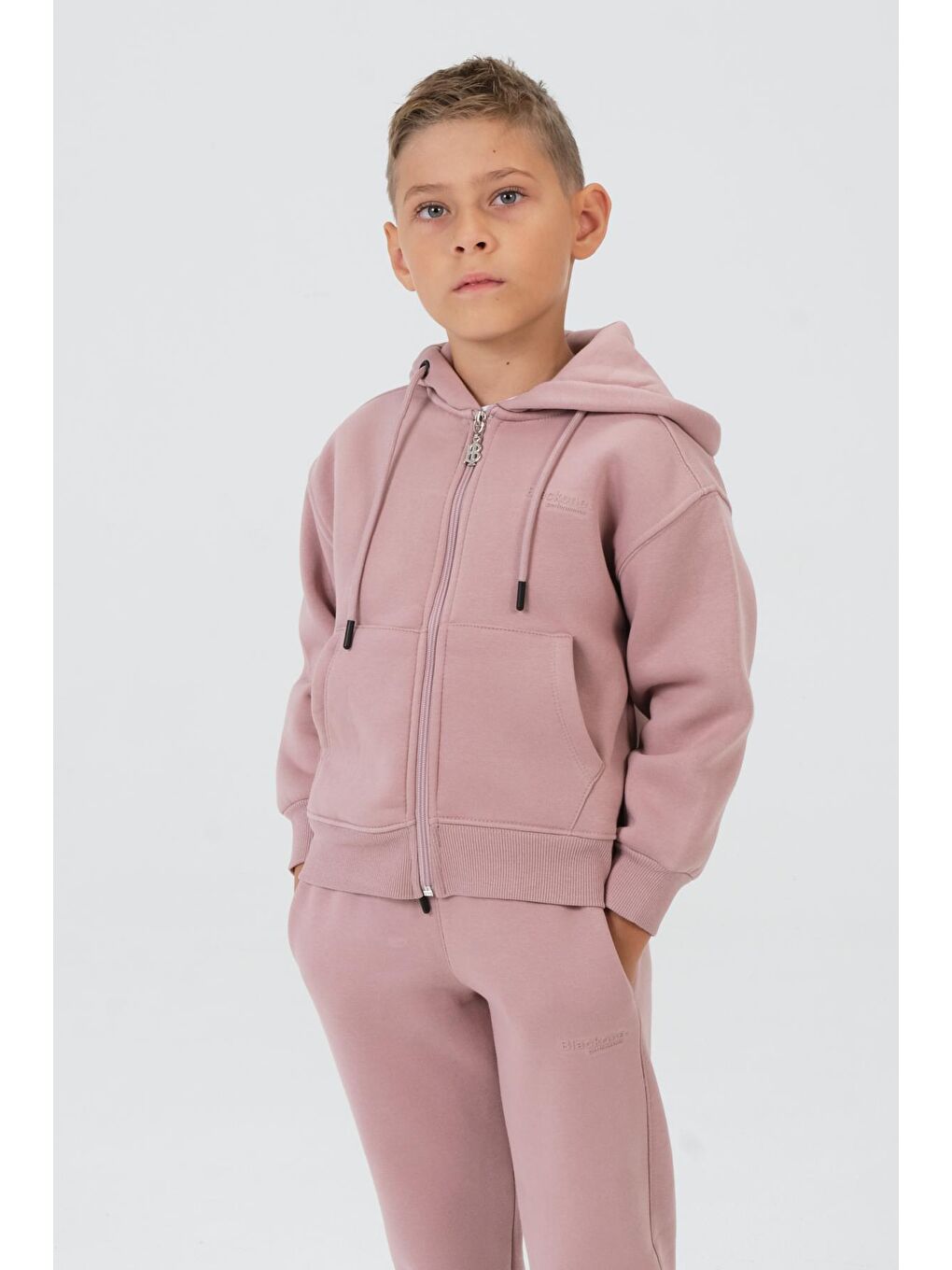 Pembe Erkek Çocuk Kapüşonlu Eşofman Takımı-6