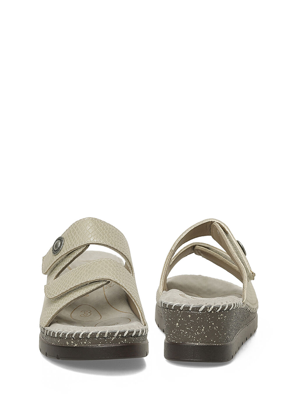 Bej 105801.Z6FX Altın Kadın Terlik-4