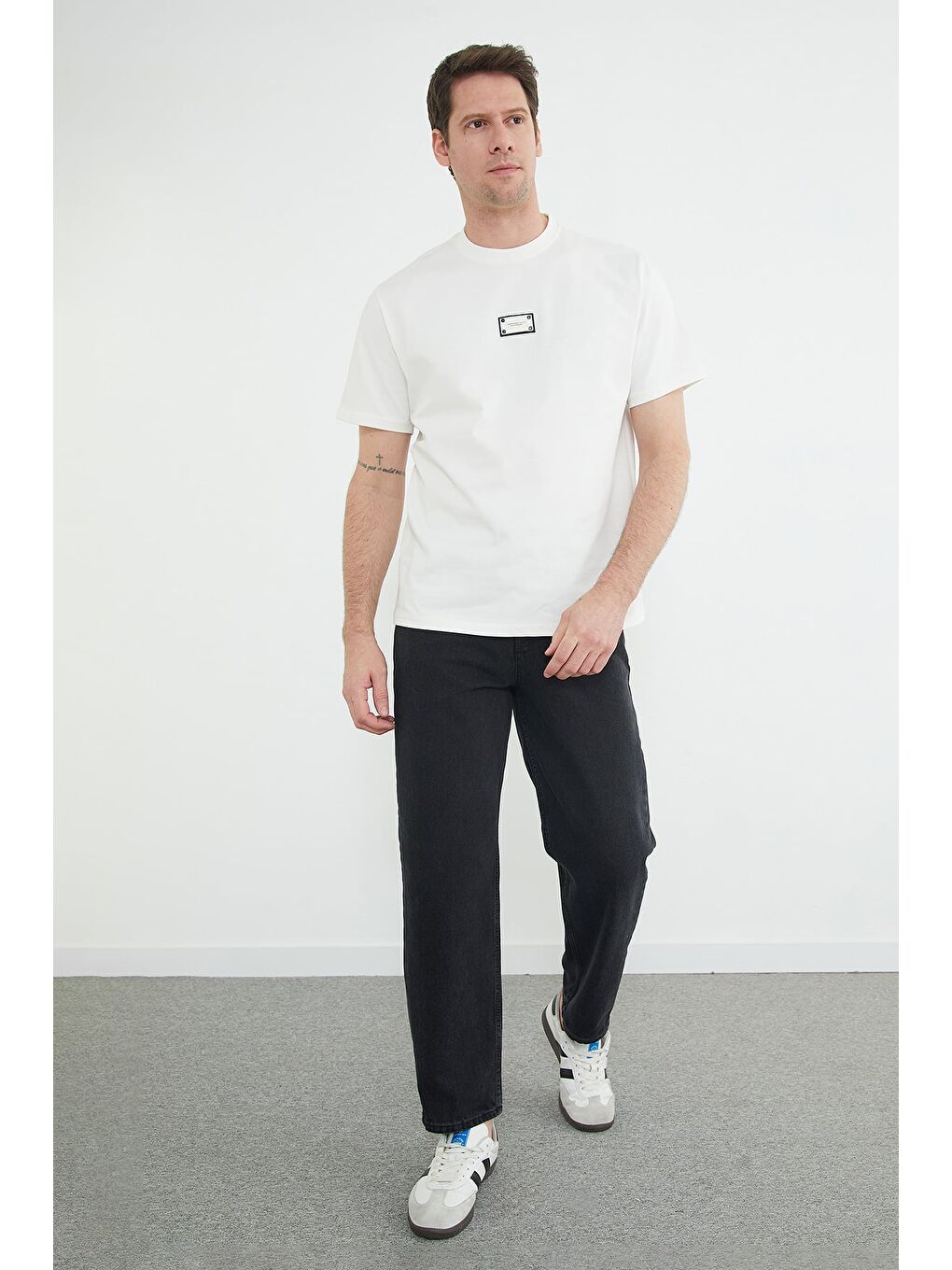 Gri Fermuarlı Baggy Jean-1