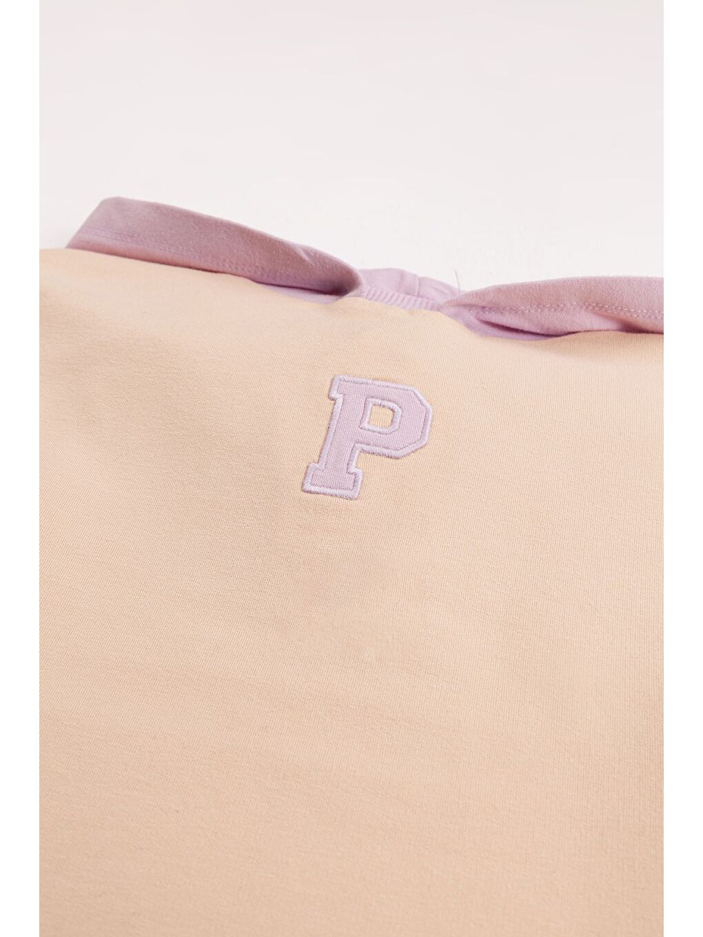 Ekru Kız Çocuk Orta Kalınlıkta P Nakışlı Kapüşonlu Sweatshirt-2
