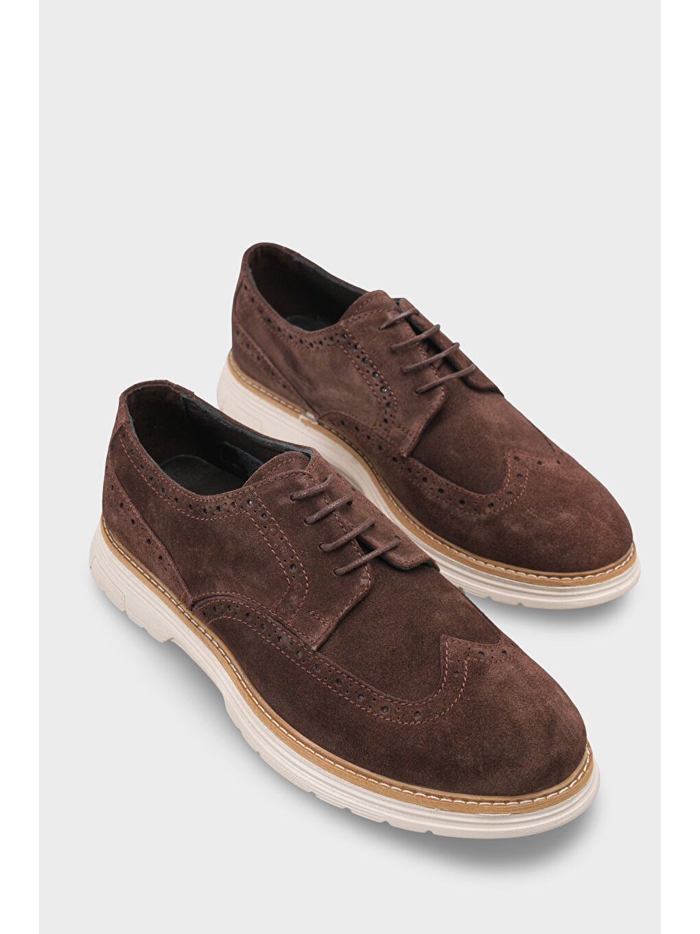 Kahverengi Joachim Hakiki Deri Süet Bağcıklı İçi Hakiki Deri Astarlı Erkek Loafer Ayakkabı-1