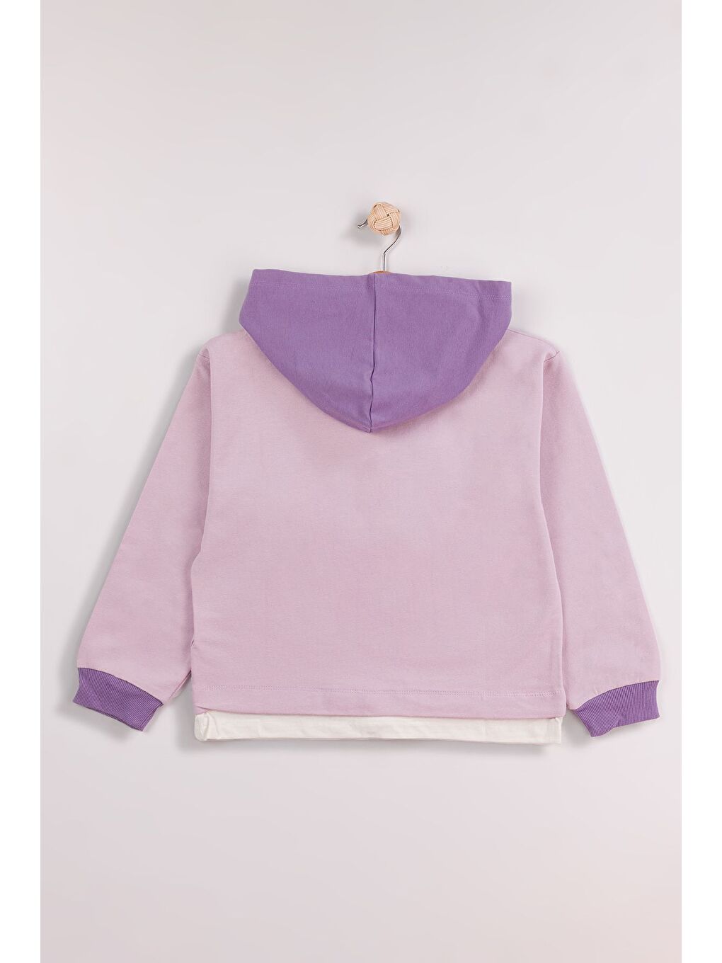 Mor Kız Çocuk Kabartmalı Şort Etekli Crop Sporcu Mayo Takım-1