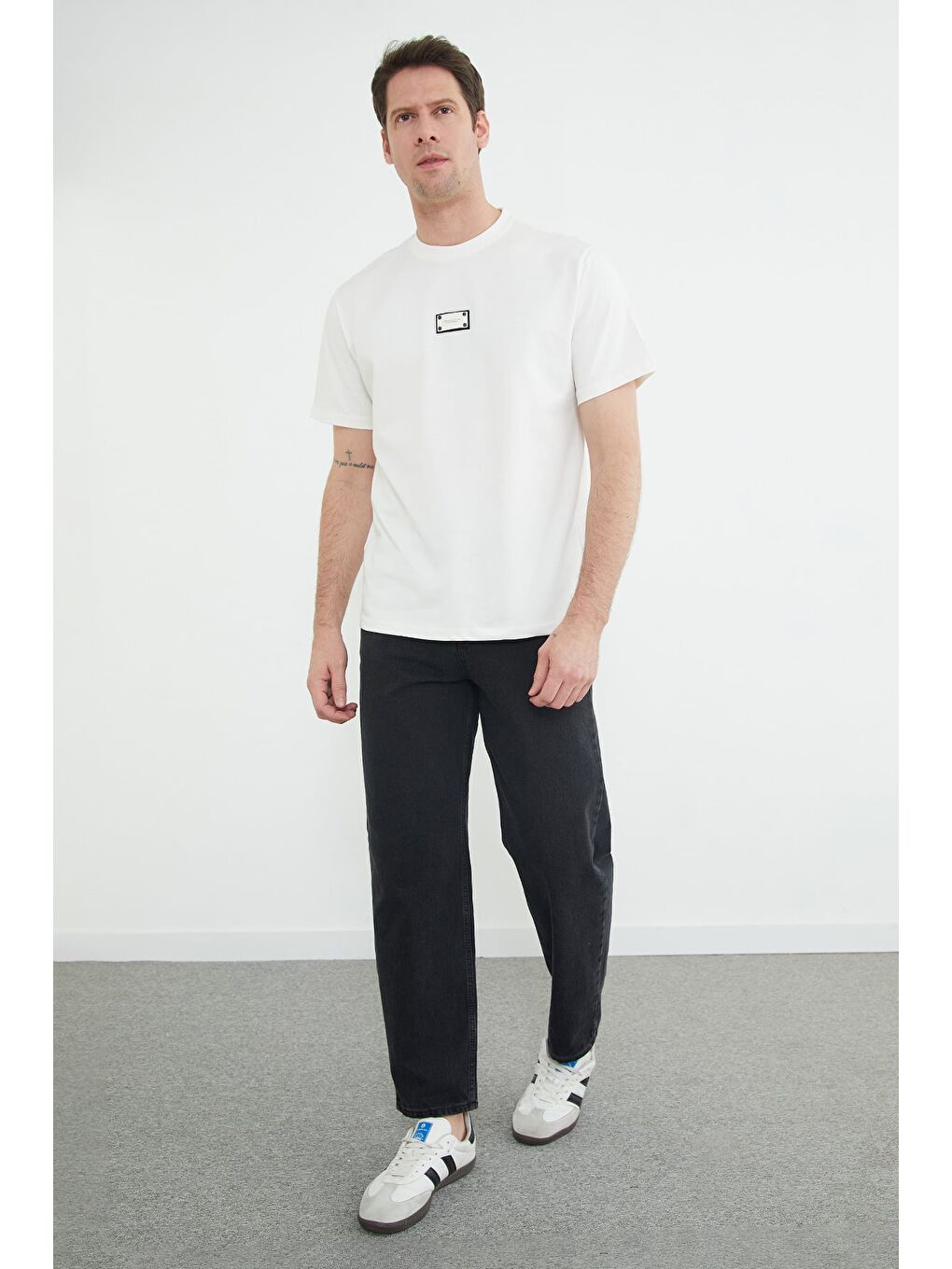 Gri Fermuarlı Baggy Jean-2
