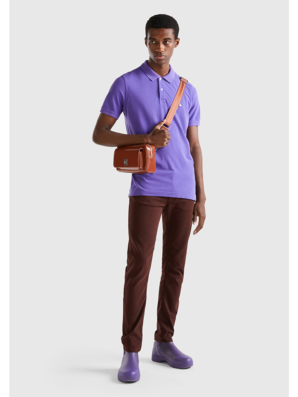 United Colors Of Benetton Erkek Mor Regular Fit Kısa Kollu Polo Tshirt