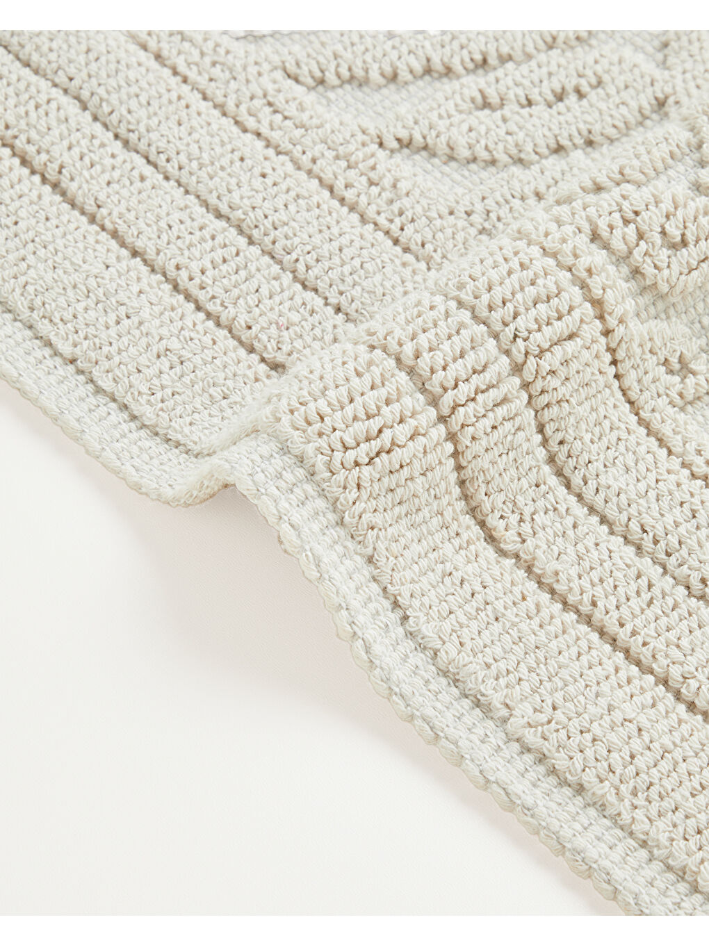 Ekru Leafy Pamuklu Bukle Kilim 80x150 cm Krem-2